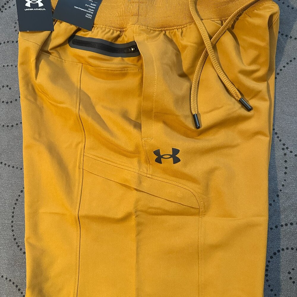 UNDER ARMOUR ELITE SPORTSTYLE CARGO YELLOW OCHRE SHORTS SIZE 2XL XL L M MEN $90